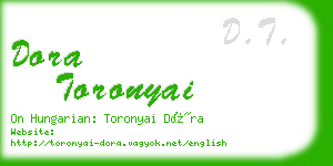 dora toronyai business card